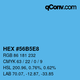 カラーコード: HEX #56B5E8 | qconv.com