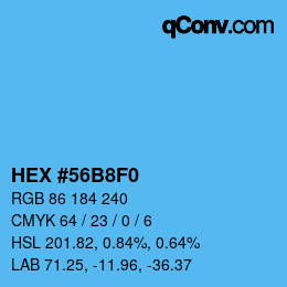 カラーコード: HEX #56B8F0 | qconv.com