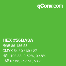 カラーコード: HEX #56BA3A | qconv.com