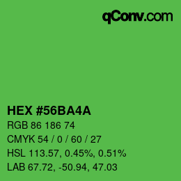 カラーコード: HEX #56BA4A | qconv.com
