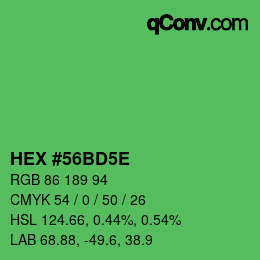 Color code: HEX #56BD5E | qconv.com