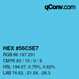 Color code: HEX #56C5E7 | qconv.com
