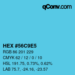 Color code: HEX #56C9E5 | qconv.com