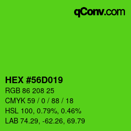 Color code: HEX #56D019 | qconv.com