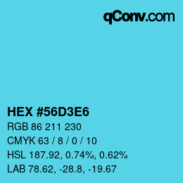 Color code: HEX #56D3E6 | qconv.com