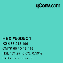 Color code: HEX #56D5C4 | qconv.com