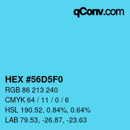 Color code: HEX #56D5F0 | qconv.com