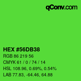 カラーコード: HEX #56DB38 | qconv.com