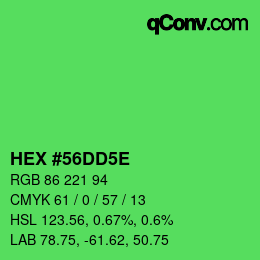 Color code: HEX #56DD5E | qconv.com