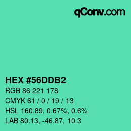 Color code: HEX #56DDB2 | qconv.com