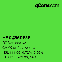 カラーコード: HEX #56DF3E | qconv.com