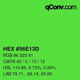 Color code: HEX #56E13D | qconv.com