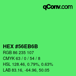 Color code: HEX #56EB6B | qconv.com