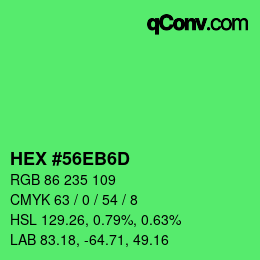 カラーコード: HEX #56EB6D | qconv.com