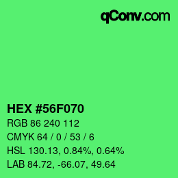 Color code: HEX #56F070 | qconv.com