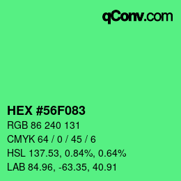 Color code: HEX #56F083 | qconv.com