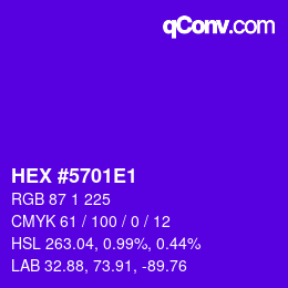 Color code: HEX #5701E1 | qconv.com