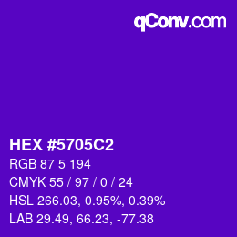 颜色代码: HEX #5705C2 | qconv.com