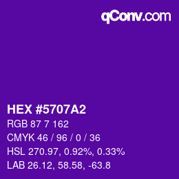 Color code: HEX #5707A2 | qconv.com