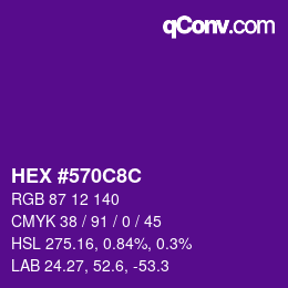 Color code: HEX #570C8C | qconv.com