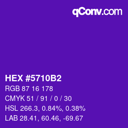 颜色代码: HEX #5710B2 | qconv.com