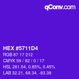 カラーコード: HEX #5711D4 | qconv.com