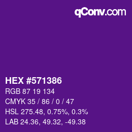 カラーコード: HEX #571386 | qconv.com