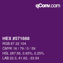 カラーコード: HEX #571668 | qconv.com