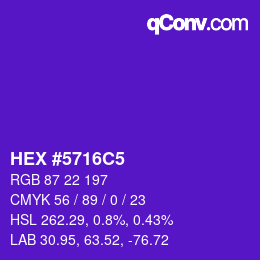 カラーコード: HEX #5716C5 | qconv.com