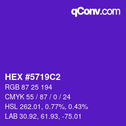 Código de color: HEX #5719C2 | qconv.com