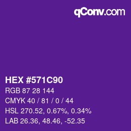 Color code: HEX #571C90 | qconv.com