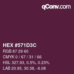 Color code: HEX #571D3C | qconv.com