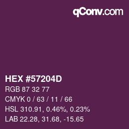 Color code: HEX #57204D | qconv.com
