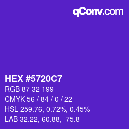 Color code: HEX #5720C7 | qconv.com
