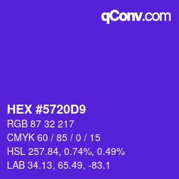 Color code: HEX #5720D9 | qconv.com