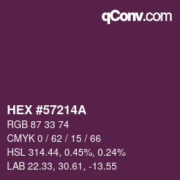カラーコード: HEX #57214A | qconv.com