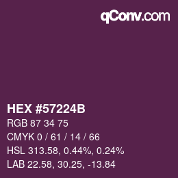 カラーコード: HEX #57224B | qconv.com