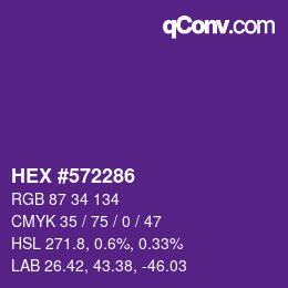 Color code: HEX #572286 | qconv.com