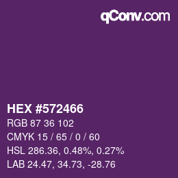 颜色代码: HEX #572466 | qconv.com