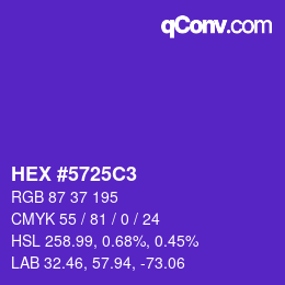 Color code: HEX #5725C3 | qconv.com