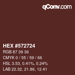 颜色代码: HEX #572724 | qconv.com