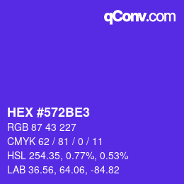 Color code: HEX #572BE3 | qconv.com