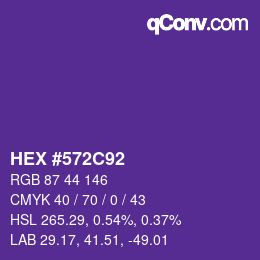 Color code: HEX #572C92 | qconv.com