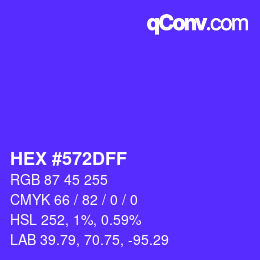 Color code: HEX #572DFF | qconv.com