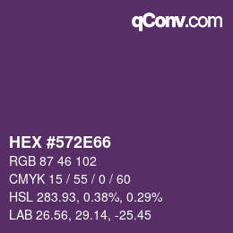 Color code: HEX #572E66 | qconv.com
