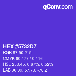 Farbcode: HEX #5732D7 | qconv.com