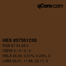 Color code: HEX #57361C00 | qconv.com