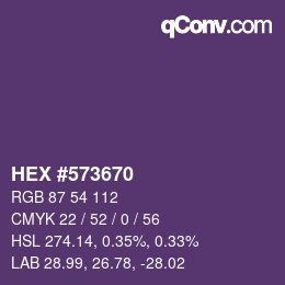 カラーコード: HEX #573670 | qconv.com