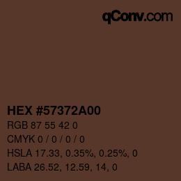 Color code: HEX #57372A00 | qconv.com