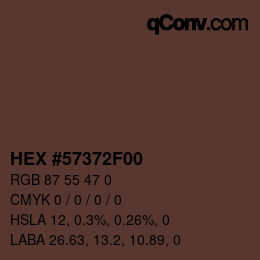 Color code: HEX #57372F00 | qconv.com